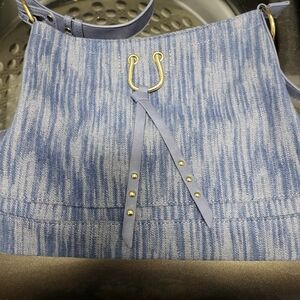 Denim Handbag With Gold Accents NWOT